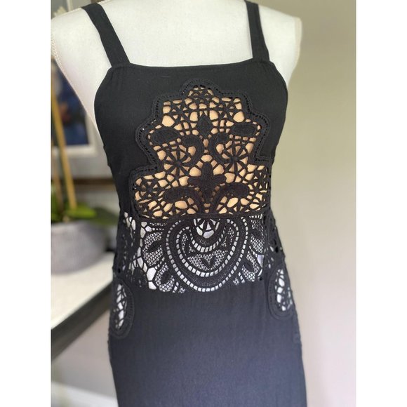 For Love & Lemons Gracey Tank Dress Black S - Picture 6 of 10